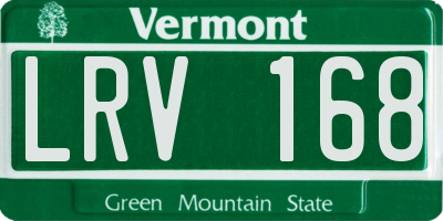 VT license plate LRV168