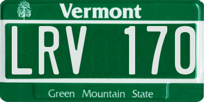 VT license plate LRV170