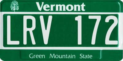 VT license plate LRV172