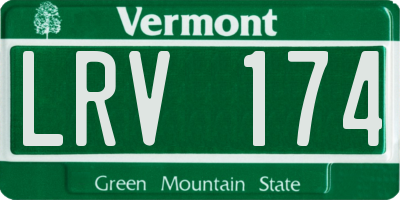 VT license plate LRV174