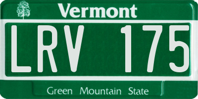 VT license plate LRV175