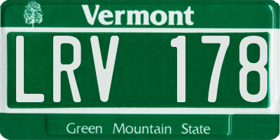 VT license plate LRV178