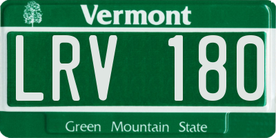 VT license plate LRV180