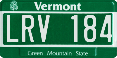 VT license plate LRV184