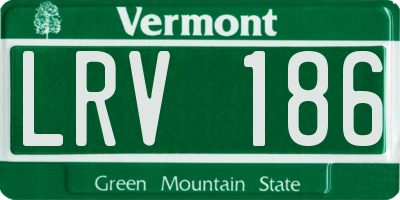 VT license plate LRV186