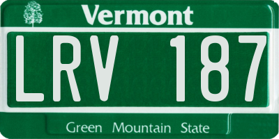VT license plate LRV187