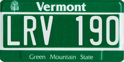 VT license plate LRV190