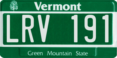 VT license plate LRV191
