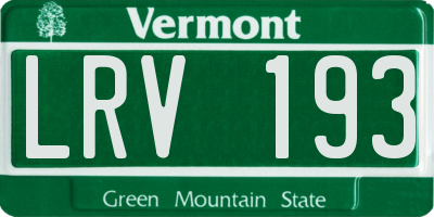 VT license plate LRV193