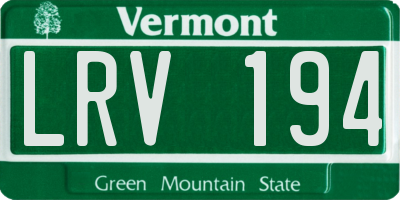 VT license plate LRV194