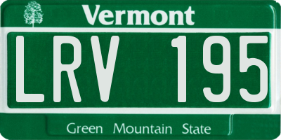 VT license plate LRV195