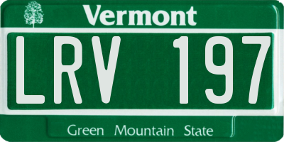 VT license plate LRV197