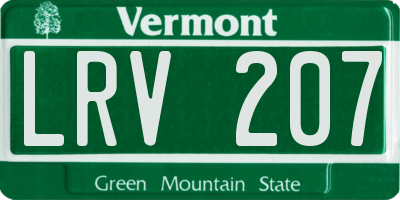 VT license plate LRV207