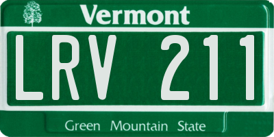 VT license plate LRV211