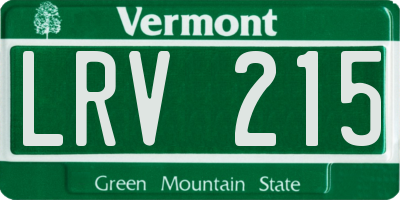 VT license plate LRV215