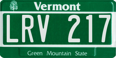 VT license plate LRV217