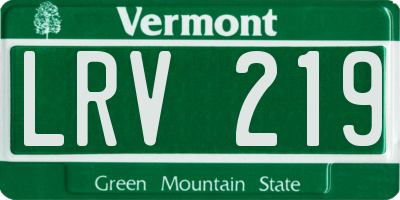 VT license plate LRV219