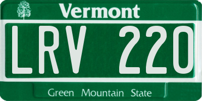 VT license plate LRV220