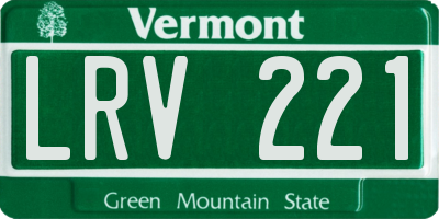 VT license plate LRV221