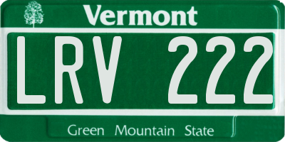 VT license plate LRV222