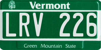 VT license plate LRV226