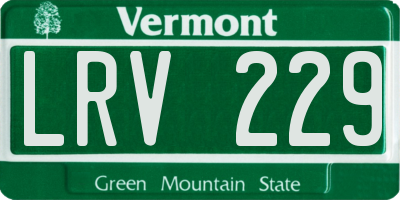 VT license plate LRV229