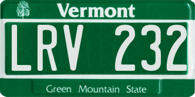 VT license plate LRV232