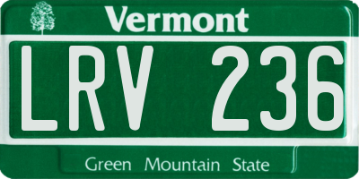 VT license plate LRV236