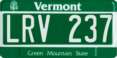VT license plate LRV237