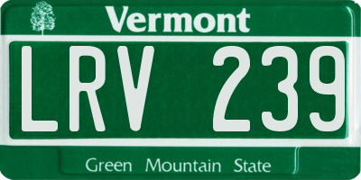 VT license plate LRV239