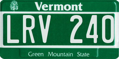 VT license plate LRV240