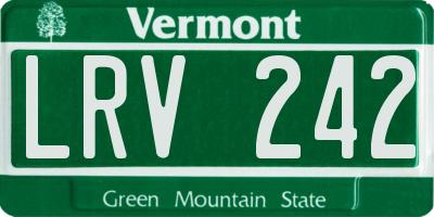 VT license plate LRV242