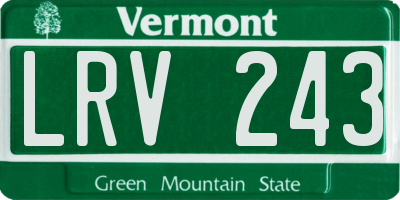 VT license plate LRV243
