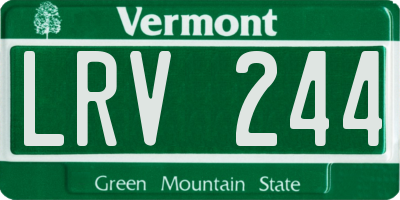 VT license plate LRV244