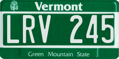 VT license plate LRV245