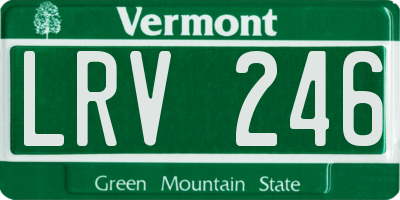 VT license plate LRV246