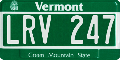 VT license plate LRV247
