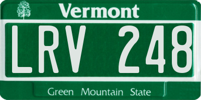 VT license plate LRV248