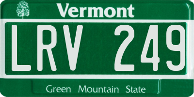 VT license plate LRV249