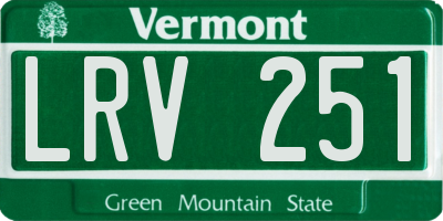 VT license plate LRV251