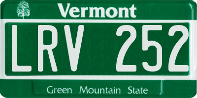 VT license plate LRV252