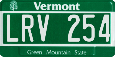 VT license plate LRV254