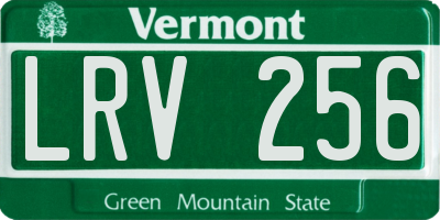 VT license plate LRV256