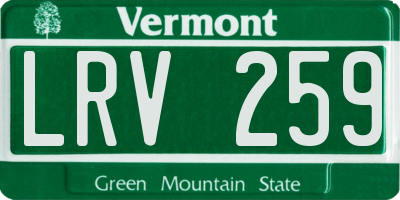 VT license plate LRV259