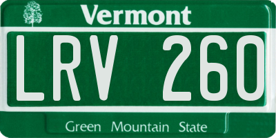 VT license plate LRV260