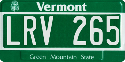 VT license plate LRV265