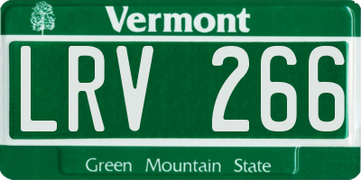 VT license plate LRV266
