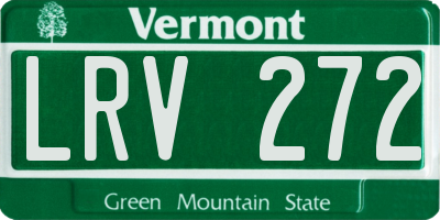 VT license plate LRV272