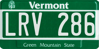 VT license plate LRV286