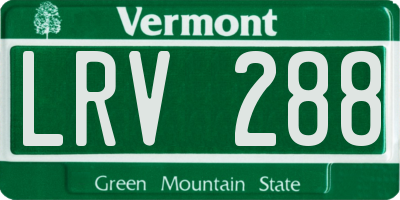 VT license plate LRV288